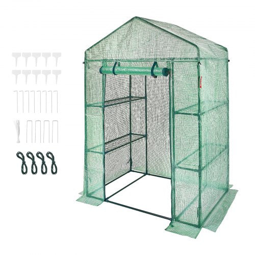 Walkin Green House 46 x 24 x 6.7 ft Greenhouse with Shelves High