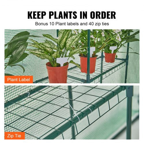 Walkin Green House 46 x 46 x 6.6 ft Greenhouse with Shelves High