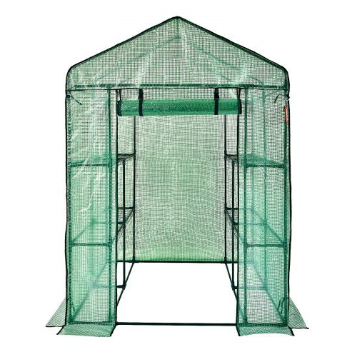 Walkin Green House 46 x 46 x 6.6 ft Greenhouse with Shelves High