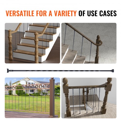 Staircase Metal Balusters 44 x 12 Galvanized Steel Decorative Banister