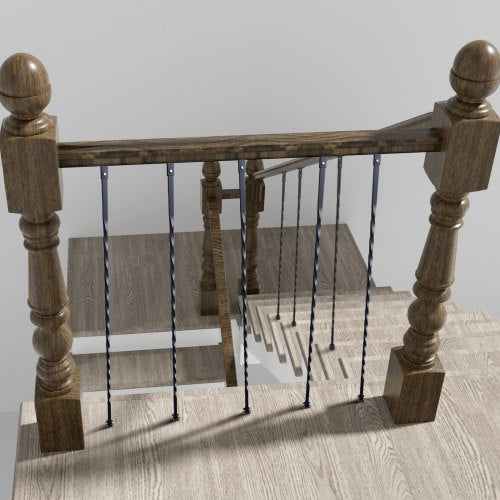 Staircase Metal Balusters 44 x 12 Galvanized Steel Decorative Banister