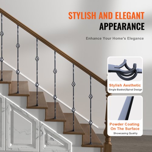 Staircase Metal Balusters 44 x 12 Galvanized Steel Decorative Banister