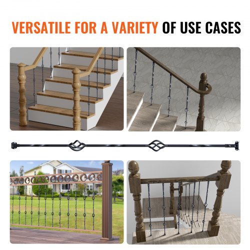 Staircase Metal Balusters 44 x 12 Galvanized Steel Decorative Banister
