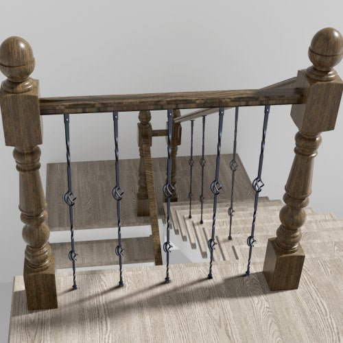 Staircase Metal Balusters 44 x 12 Galvanized Steel Decorative Banister