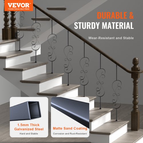 Staircase Metal Balusters 44 x 12 Galvanized Steel Decorative Banister
