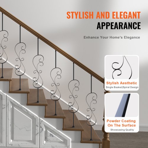 Staircase Metal Balusters 44 x 12 Galvanized Steel Decorative Banister