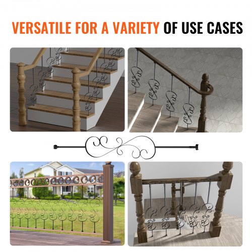 Staircase Metal Balusters 44 x 12 Galvanized Steel Decorative Banister