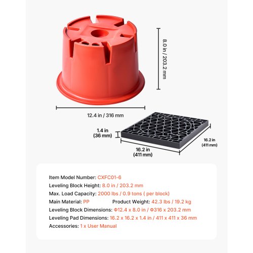Trailer Jack Blocks 8 High 2000 lbs Capacity 8 Pcs Heavy Duty Camper