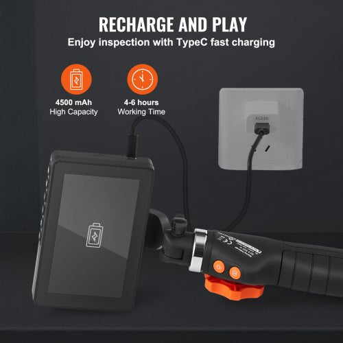 TwoWay Articulating Borescope with Light Inspection Camera with 025