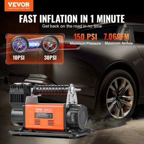 12V Heavy Duty Air Compressor – with Digital Pressure Gauge Tire Inflator
