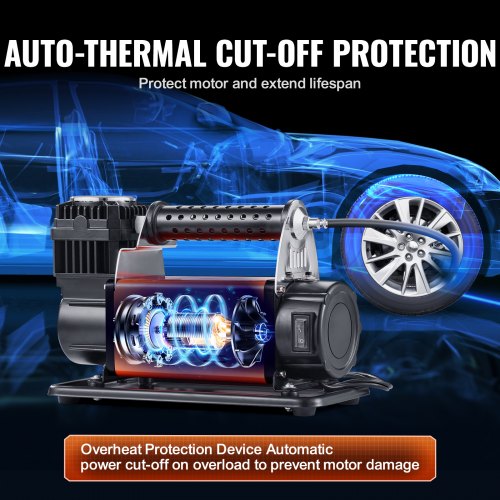 12V Portable Tire Inflator 706CFM Heavy Duty Air Compressor 150PSI