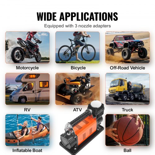 12V Portable Tire Inflator 706CFM Heavy Duty Air Compressor 150PSI