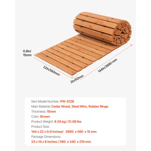 Wooden Garden Pathway 12 ft L x 22 in W NonSlip Straight Garden Walkway
