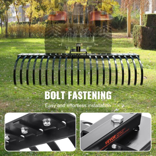 Tow Behind Landscape Rake 60 Tow Dethatcher with 21 Steel Coil Tines Lawn