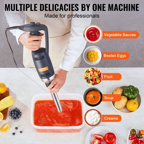 Commercial Immersion Blender 350W Heavy Duty Hand Mixer For Soup Sauces Vevor