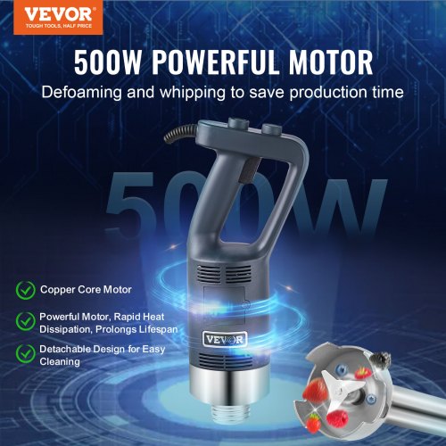 Commercial Immersion Blender 500W Heavy Duty Hand Mixer 16 inch Stepless