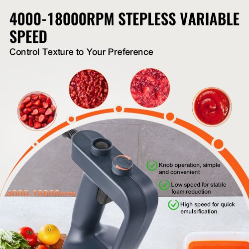 Commercial Immersion Blender 500W Heavy Duty Hand Mixer 16 inch Stepless