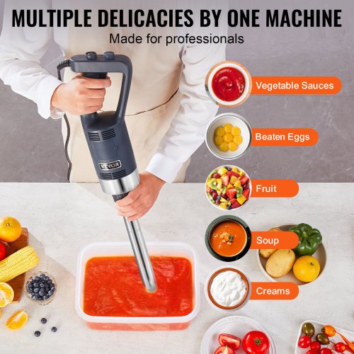 Commercial Immersion Blender 500W Heavy Duty Hand Mixer 16 inch Stepless