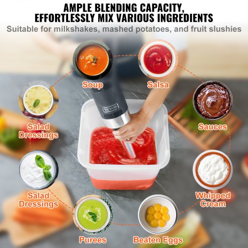 Commercial Immersion Blender 750W 12 Heavy Duty Hand Mixer Variable Speed