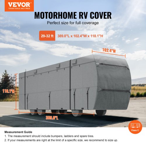 Class C RV Cover 2932 ft Motorhome Cover Oxford Fabric Motorhome RV