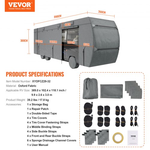 Class C RV Cover 2932 ft Motorhome Cover Oxford Fabric Motorhome RV