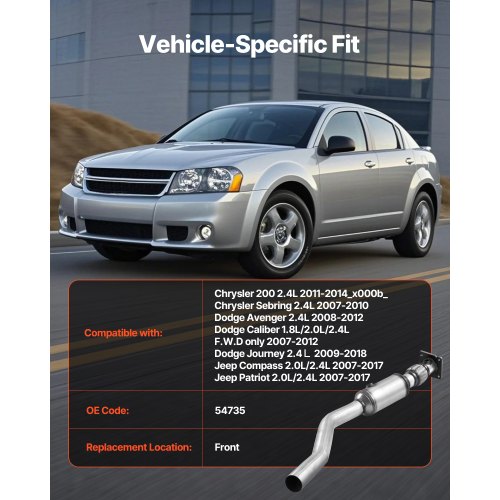 Catalytic Converter Compatible with Chrysler 200 SebringDodge Avenger