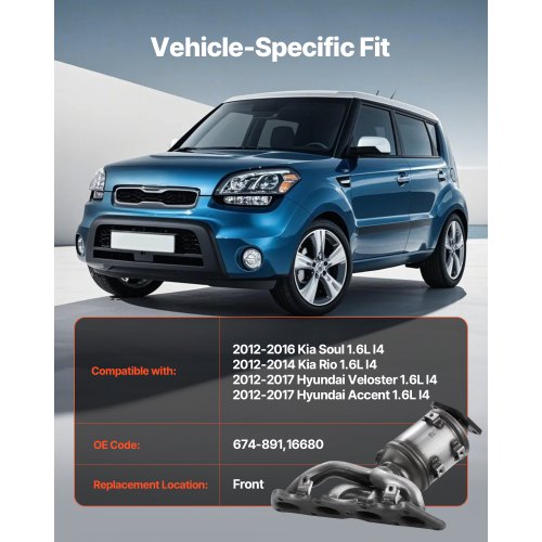 Catalytic Converter Compatible with Kia Soul RioHyundai Veloster Accent