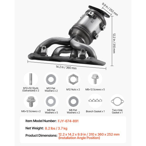 Catalytic Converter Compatible with Kia Soul RioHyundai Veloster Accent