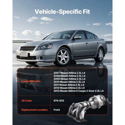 Catalytic Converter Compatible with Nissan Altima 2007 2008 2009 2010 2011