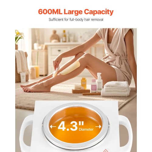 Single Wax Warmer 600ML Professional Wax Warmer for Hair Removal 32 to 176