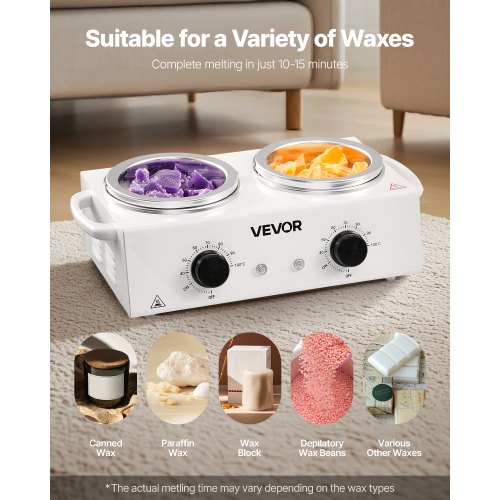 Double Wax Warmer 1200ML Professional Dual Wax Warmer for Hair Removal 32
