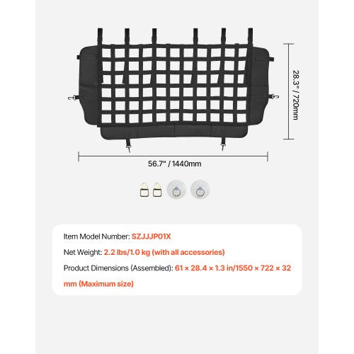 Dog Car Barrier Mesh Cargo Pet Net for Jeep Wrangler JK 20072017 JL