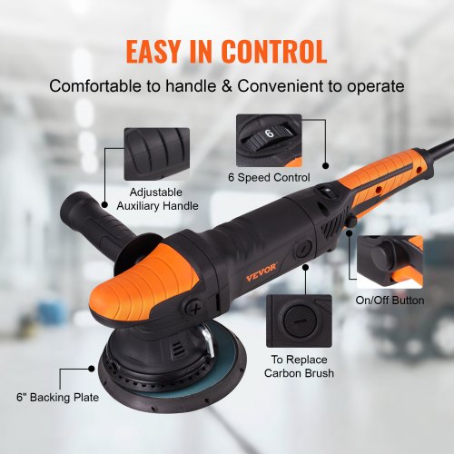 Buffer Polisher 6Inch Random Orbital Polisher for Car Detailing 6