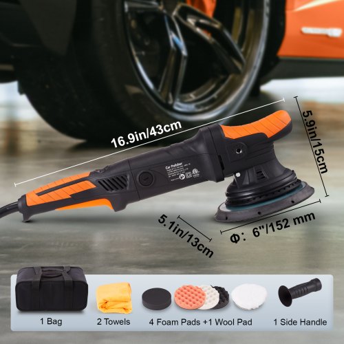 Buffer Polisher 6Inch Random Orbital Polisher for Car Detailing 6