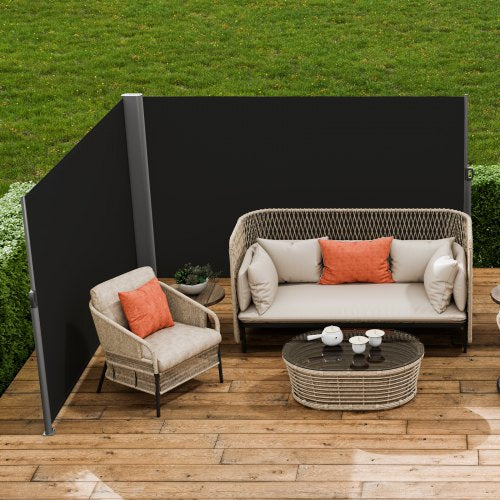 Retractable Side Awning 71x 236 Aluminum Outdoor Privacy Screen 280g