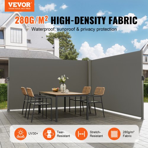 Retractable Side Awning 71x 236 Aluminum Outdoor Privacy Screen 280g