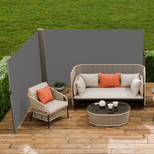 Retractable Side Awning 71x 236 Aluminum Outdoor Privacy Screen 280g