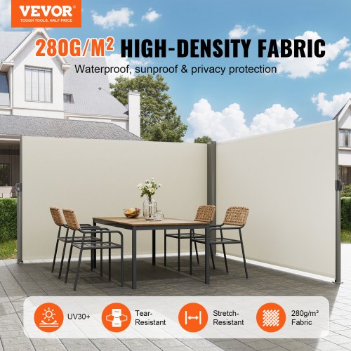 Retractable Side Awning 71x 236 Aluminum Outdoor Privacy Screen 280g