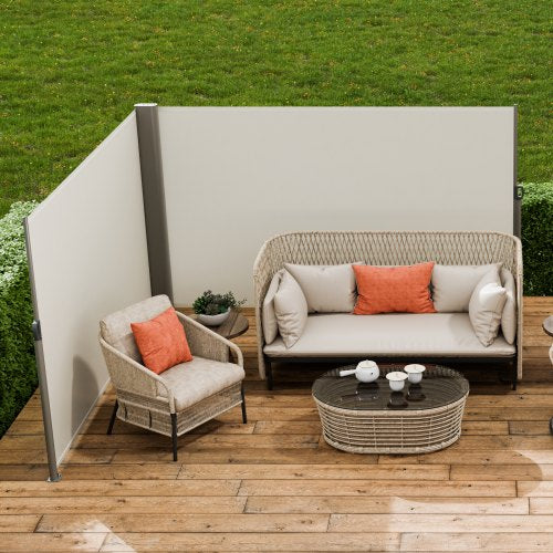 Retractable Side Awning 71x 236 Aluminum Outdoor Privacy Screen 280g