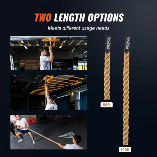 Gym Climbing Rope 1 Diameter 100 ft Length Gym Fitness Training Rope Gym