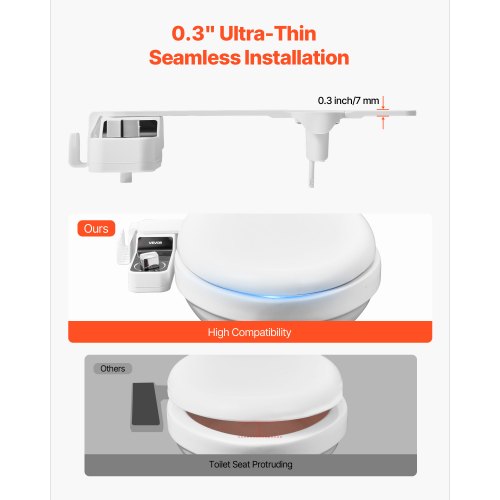 Bidet Attachment for Toilet Hot Cold NonElectric Water Sprayer – Dual