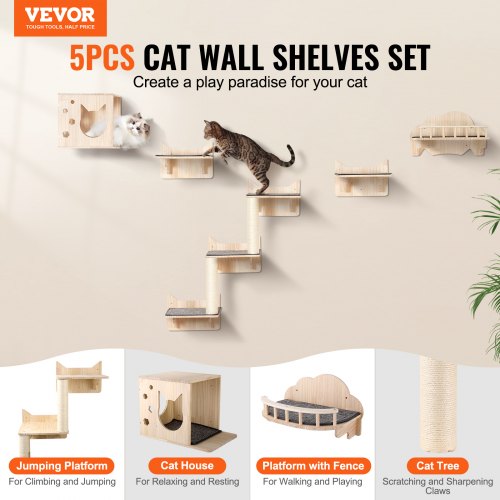 Wall Mounted Cat Shelves Cat Wall Shelves and Perches with Jumping Boards