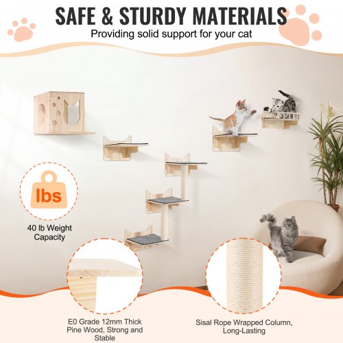 Wall Mounted Cat Shelves Cat Wall Shelves and Perches with Jumping Boards