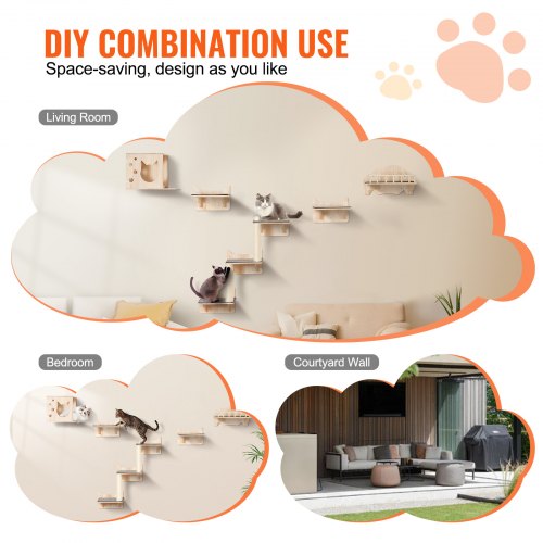 Wall Mounted Cat Shelves Cat Wall Shelves and Perches with Jumping Boards
