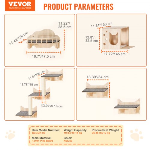 Wall Mounted Cat Shelves Cat Wall Shelves and Perches with Jumping Boards