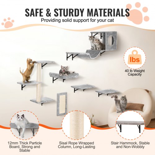 Wall Mounted Cat Shelves Cat Wall Shelves and Perches with Jumping Boards