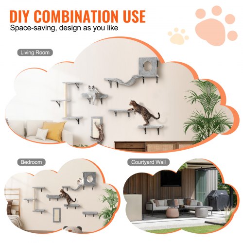 Wall Mounted Cat Shelves Cat Wall Shelves and Perches with Jumping Boards