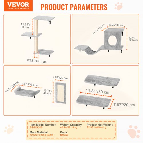 Wall Mounted Cat Shelves Cat Wall Shelves and Perches with Jumping Boards