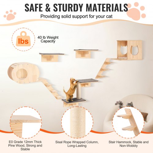 Wall Mounted Cat Shelves Cat Wall Shelves and Perches with Jumping Boards