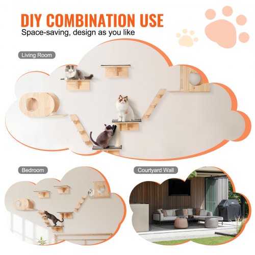 Wall Mounted Cat Shelves Cat Wall Shelves and Perches with Jumping Boards